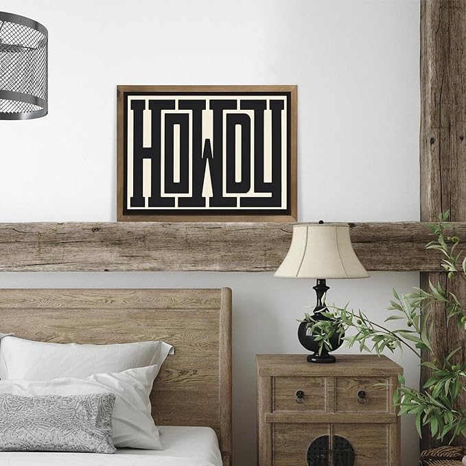 Howdy Wall Art, 15.7x11.8 Inchs Wooden Howdy Sign Western Cowboy Wall Decor, Southwestern Living Room Bedroom Bathroom Home Decorations