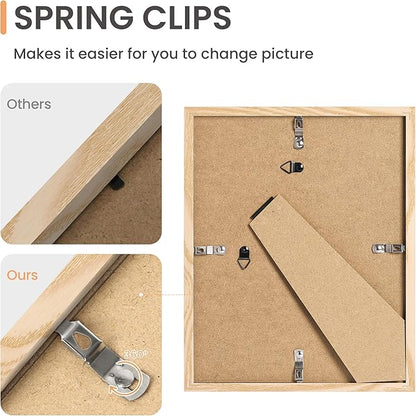 upsimples 10 Pack Picture Frames Collage Wall Decor for Mounting or Tabletop Display, Photo Gallery Frame Set for Family, Multi Sizes Including 8x10, 5x7, 4x6, Natural