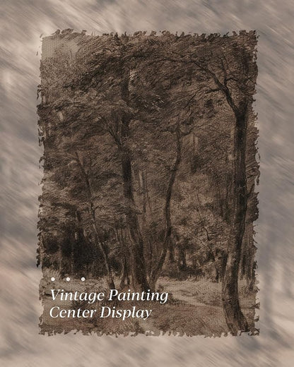 HUARCEY Gold Framed Vintage Wall Art for Living Room Nature Painting Prints Shelf Decor for Kitchen Aesthetic Bedroom Wall Art Gifts Charcoal Landscape Home Decor Farmhouse Path Forest Canvas Artwork