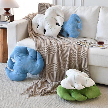 Leaf Pillow, Cute Decorative Throw Plant Pillow Aesthetic Decor Nature Pillow for Bed Couch, Leaves Shaped Pillow Perfect for Bedroom Living Room (Blue, 19.6 Inches)