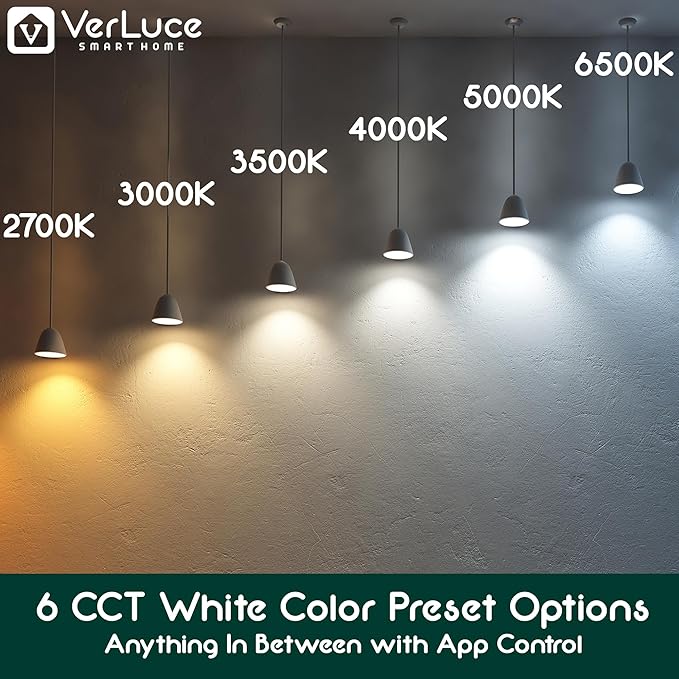 4 x Flat Panel LED Light Kit - Plug-in - Smart Under Cabinet Lighting - Super-High-Output - 478 lm Per Panel - 2700K-6500K - 95 CRI - Works with Alexa, Google, Apple - Matter Certified