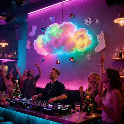 3D Thundercloud Night Light - Smart RGB LED Strip Light, USB-Powered Ceiling Mount Ideal for bedrooms, Games Rooms and Party Decorations, Features Colour-Changing Ambient Lighting (500cm)