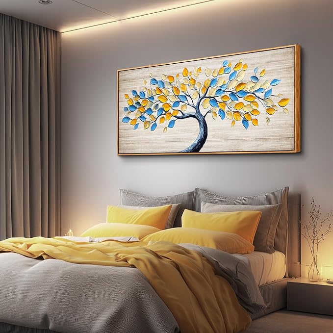 Wapluam Extra Large Wall Art,Abstract Canvas Painting Art Prints,Tree Of Life Wall Art,Above Bed Wall Decor,Nature Modern Pictures Wall Decor For Living Room Bedroom Bathroom Dining Room Office 30x60