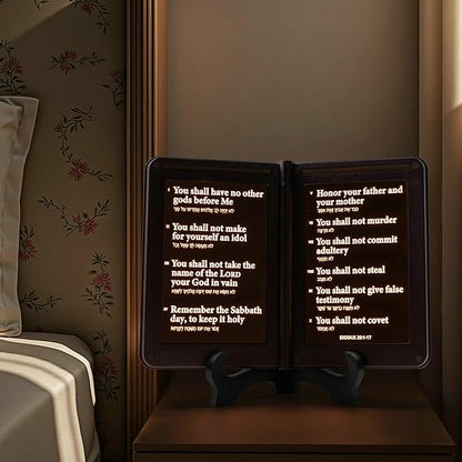 mamre Bible Verses Lamp, The Old Testament Display Light - Thy Word is a lamp Unto My feet, and a Light Unto My Path. - Exodus 20:1-17 The Ten Commandments, Religious Inspirational Gift
