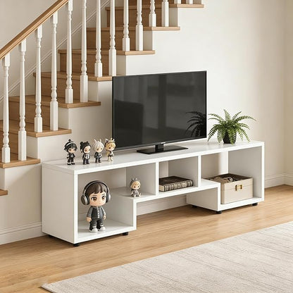 Lightdot TV Stand for TVs up to 55'', Modern Entertainment Center with Open Storage Shelf Large capacity for collection, Media Table TV Console for Living Room/Bedroom/Sofa Cabinet,Easy Assembly-White