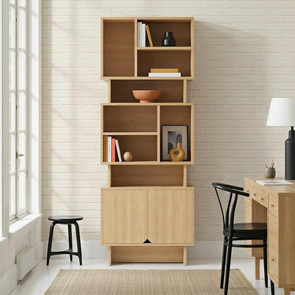 Lab Cosi Modular TV Stand for 100-Inch TV,Modern 4pcs Storage Sideboards,Bookcase,End Table,Nightstand,Buffet Cabinets,Coffee Table for Living Room,Dining Room,Bedroom, Natural