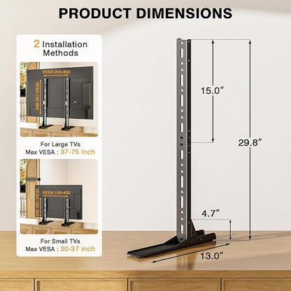 TAVR Universal Table Top TV Stand Mount, TV Legs for Most 20-75 Inch TVs, Replacement TV Feet with Great Load-Bearing Holds up to 110 lbs, TV Stands Base with Cable Management, Max VESA 800x600 mm