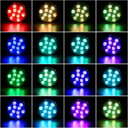 YiaMia Submersible Led Battery Operated Spot Lights with Remote, Decorative Fish Bowl Small Lamps for Aquarium Vase Base Pond Wedding Halloween Party