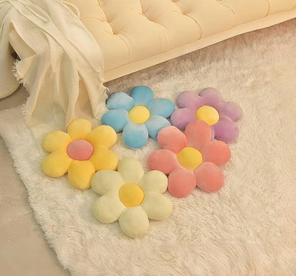2Pcs Sage Green Throw Pillows, Daisy Pillow Flower Shaped Pillows Floor Cushions Preppy Girls Bedroom Decor Decorative Pillows for Bed Sofa Couch 15.35In