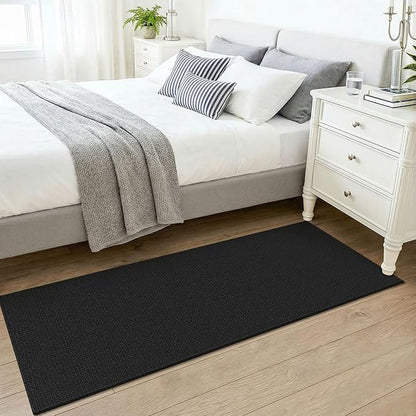 KOZYFLY Runners for Hallways 2x5 ft Washable Kitchen Runner Non Slip Rubber Backed Hall Runners Cotton Entryway Runner Rugs Floor Carpet for Indoor Backdoor Bedroom Kitchen, Black/Dark Grey