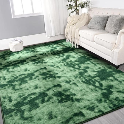 Gifeas Large Ultra Soft Modern Area Rugs for Living Room Bedroom, 7x10 Feet Tie-Dyed Green Thickened Memory Foam Indoor Carpets, Non-Slip Comfy Rug for Boys Girls Nursery Room Home Decor