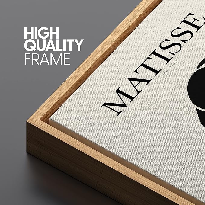 SIGNLEADER Framed Canvas Print Wall Art Set Duotone Matisse Nude Dancer Portrait Trio Abstract Shapes Illustrations Modern Art Boho Decorative for Living Room, Bedroom, Office - 16"x24"x3 NATURAL