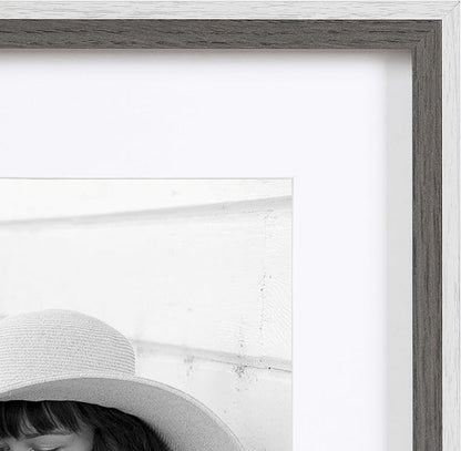 Kate and Laurel Gibson Transitional Frame Set, Set of 4, 11" x 14", White and Gray, Casual Frames for Any Room in The Home