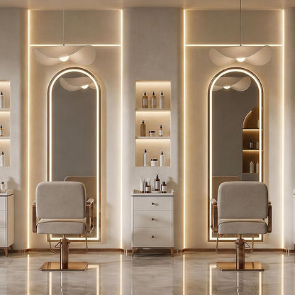 63"x20" Arched Full Length Mirror with LED Lights, Body Floor Mirror with Dimming & 3 Color Lighting, Mirror Full Length for Home Wall Decor, Tall Arch Aluminum Frame for Bedroom Cloakroom