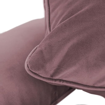 FDP 12" x 20" Velvet Rectangle Lumbar Pillow Set with Piping Decorative Throw Pillow for Home Dcor in Living Room, Bedroom or Lounge (2-Pack) - Mauve, 15159-112