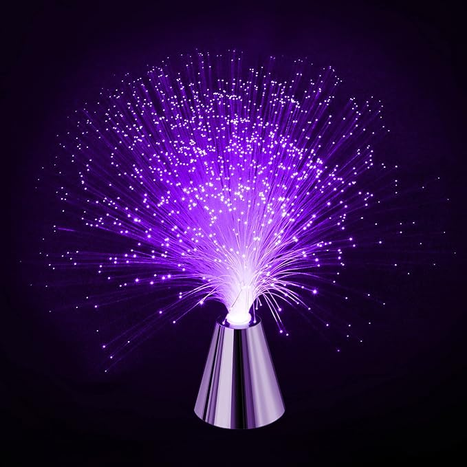 Sensory Fiber Optic Lamp - LED Color Changing with Cone Base - Fiber Optic Lights with Battery Powered - Calming Mood Night Light …