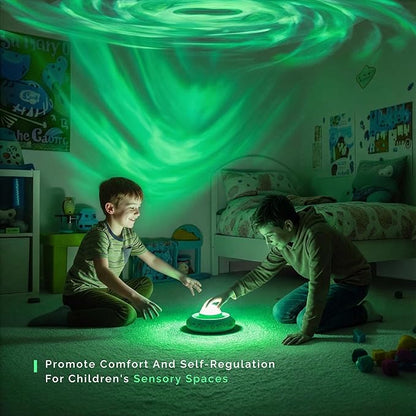 Orblux Calming Autism Sensory Light, Aurora Light Projector | 2-in-1 Globe Cover for Contained Sensory Effect or Open for Northern Lights Effect | Kids Night Projector | Calming, 15 Colors & Remote