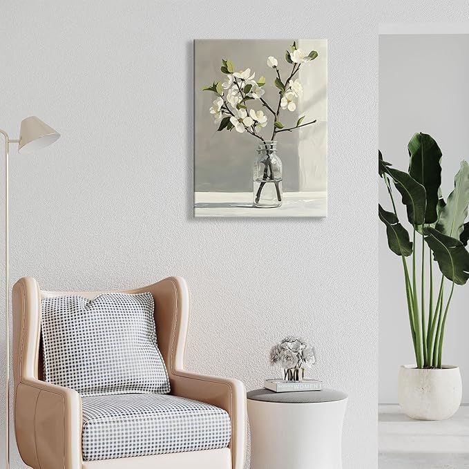 daktenn Floral Canvas Wall Art Bathroom Wall Art Pictures Wall Decor Home Decor Wall Decor for Bedroom Livingroom 18x24 Inches