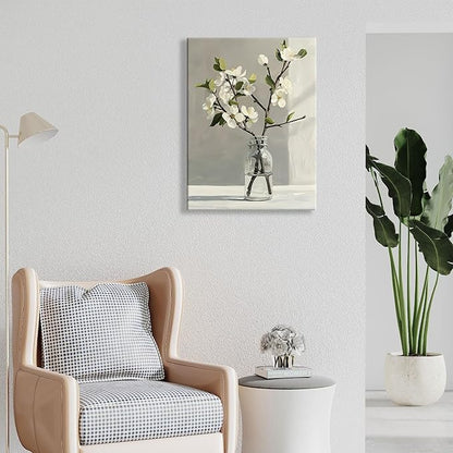 daktenn Floral Canvas Wall Art Bathroom Wall Art Pictures Wall Decor Home Decor Wall Decor for Bedroom Livingroom 18x24 Inches