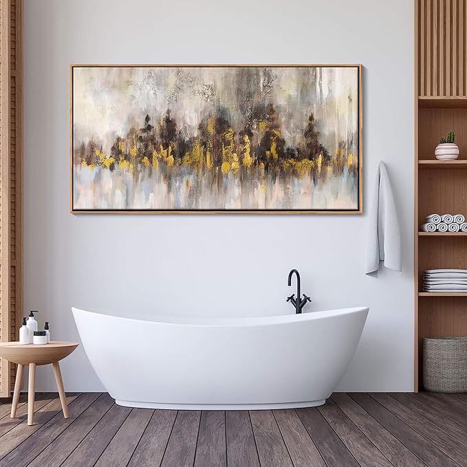 YDYSUNE Gold Abstract Wall Decor - Brown Canvas Wall Art for Living Room- Large Modern Artwork - Oil Painting Pictures for Bedroom Kitchen Home Office