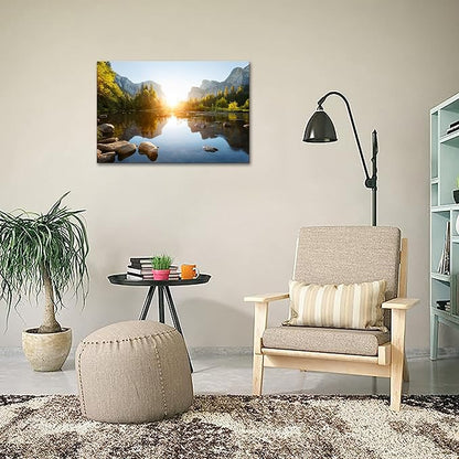 SKASNFAI National Park Canvas Wall Art Mountain Nature Landscape Painting Artwork Framed Home Decor for Living Room Bedroom (12x16 inch)