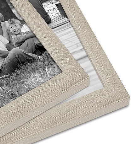 Americanflat Set of 10 Picture Frames with Shatter-Resistant Glass - Gallery Wall Frame Set with Two 8x10, Four 5x7 and Four 4x6 Frames - Signature Collection - Driftwood
