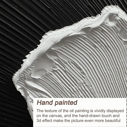 Tarfupth Black and White Abstract Wall Art for Living Room Hand-Painted Large Abstract Wave Oil Paintings Artwork for Bedroom Office Home Decor 24x48 Inch