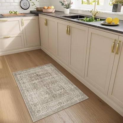 Machine Washable Small Rugs for Kitchen: Door Mat Indoor Entrance 2x3 Throw Rug Stain Resistant Non-Slip Low Pile Soft Carpets for Entryway Front Door Indoor Entrance Entry Bedroom