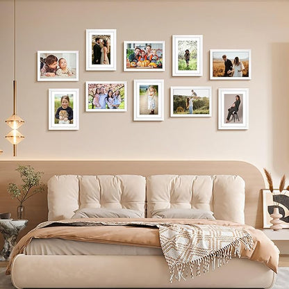 FIXSMITH 5x7 Picture Frame Set of 2, Photo Frame with HD Plexiglass, Display Pictures 4x6 with Mat or 5x7 Without Mat, White Picture Frames Collage for Tabletop or Wall Display
