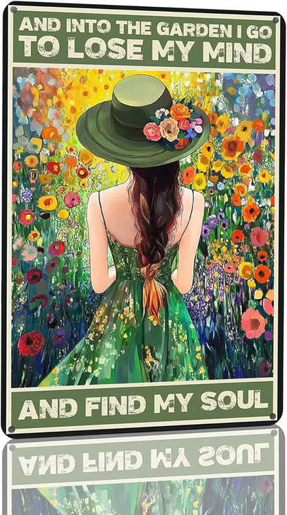 Funny Sign I Go To Lose My Mind Metal Garden Sign Garden Metal Signs Yard Outdoor Decor 8" x 12"