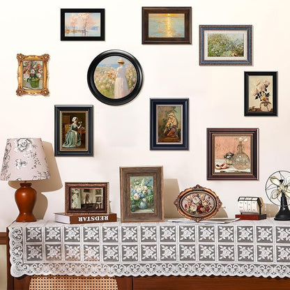 Pinkunn 12 Pcs Vintage Picture Frames for Wall or Tabletop Display Ornate French Country Frames Vintage Farmhouse Decor Antique Wall Art Set for Gallery Bedroom Living Room, No Photos