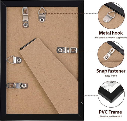 Fixwal 4x6 Picture Frame Set of 6 with Shatter Resistant Plastic Glass, Thin Border and Light Weight Photo Frames for Wall or Tabletop Display, Gift for Mother's Day, Father's Day, Graduation, Black