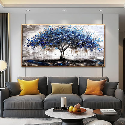 hyidecorart Canvas Wall Art For Office Abstract Wall Decoration For Living Room Bedroom Decor Tree Panoramic Landscape Wall Paintings Wood Framed Prints Textured Pictures Artwork Modern Hotel Decor