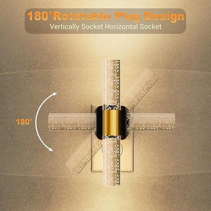 JandCase Night Lights Plug into Wall, 180° Rotating 2 Pack 3000K Soft Light LED NightLights, 0-100LM Adjustable Brightness, Plug in Night Light with Auto Light Sensor,for Bathroom,Hallway,Bedroom