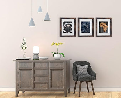 brown 8x10 Picture Frame with Mat,Display 8x10 without Mat or 5x7 with Mat