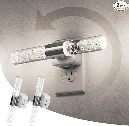 L LOHAS LED Bright Night Light, Night Lights Plug into Wall, 180° Rotating, Auto Light Sensor, Daylight White 5000K, Dimmable Nightlights for Bedroom Bathroom Hallway, 2 Pack