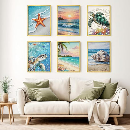 Fixwal 12x16 Poster Frame Set of 6 with Shatter Resistant Plastic Glass, Thin Border and Light Weight Photo Frames for Wall Decor Diamond Art, Gift for Mother's Day, Father's Day, Graduation, Gold