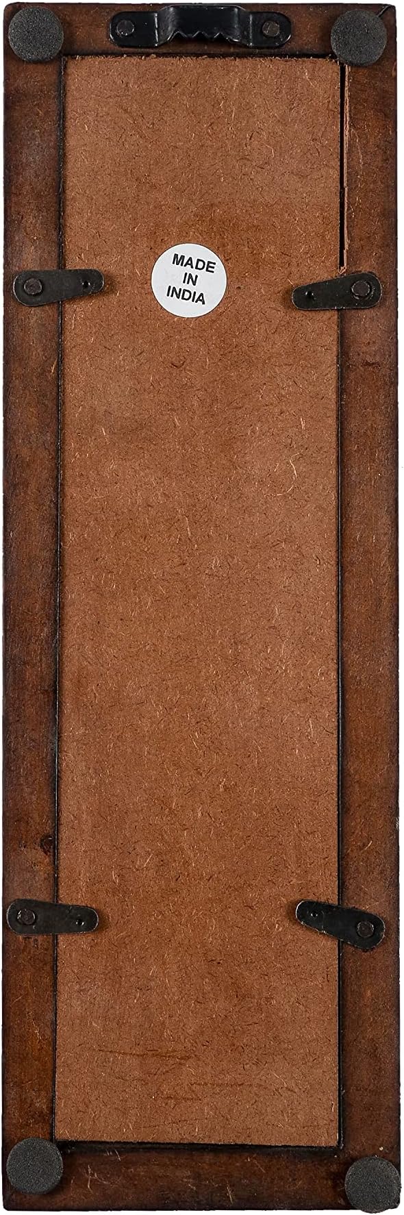 The Wooden Town Wall Hanging Plaques Wall Décor Jharokha With Mirror, Elegant Sculpture Wall Décor Panel to Enhance the Décor of Your Room or Office - 12x4 Inch - Burnt Set of 2