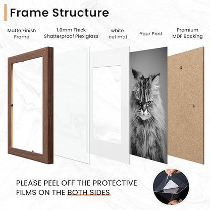 Venusmiles 12 Pack Picture Frames Collage Wall Decor, Gallery Frame Set for Wall Mounting or Tabletop Display, Multi Sizes Including 4pcs 8x10, 4pcs 5x7, 4pcs 4x6, Walnut