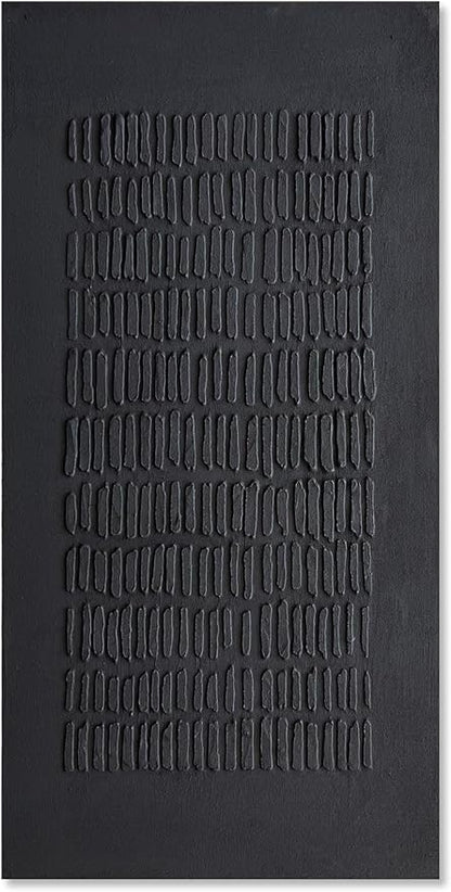 NANKAI Art Hand-Painted Black Thick Texture Abstract Art Oil Painting Contemporary Minimalist Style Art Living Room Office Corridor Wall Decoration Oil Painting 24x48 inches