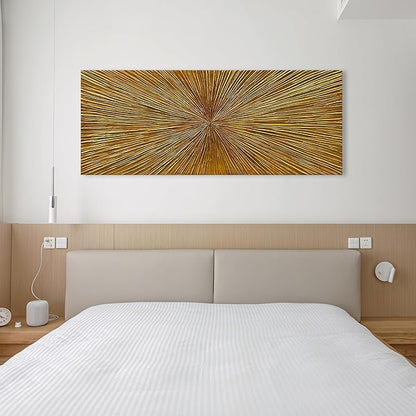 NANKAI Art Hand Painted Gold Texture Abstract Art Oil Painting Modern Style Art Living Room Office Corridor Wall Decoration Oil Painting 24x60 inch Large Canvas Painting