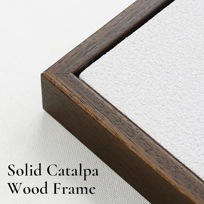 Thalasse 3D Abstract Canvas Wall Art Triptych, Neutral Textured Relief Wall Decor for Living Room, Minimalist Sandstone Sculpted Art Set of 3 with Walnut Wood Frame, 24" x 36" Each Panel