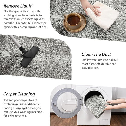 Cowhide Rug for Living Room, Washable Cow Hide Rug, Small Faux Animal Skin Rugs, Non-Slip Cow Print Area Rugs， 3x4Ft Cowhide Rugs for Bedroom Office Kitchen Entryway， Grey