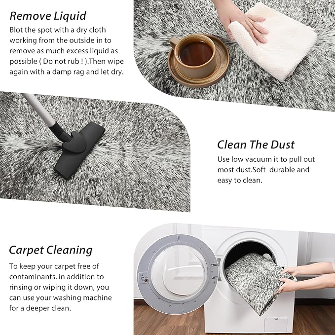 Cow Hide Rug for Living Room, Washable Cowhide Rug, Large Faux Animal Skin Rugs, Non-Slip Cow Print Area Rugs, 5x6 Feet Cowhide Rugs for Bedroom Office Kitchen Fireplace, Grey