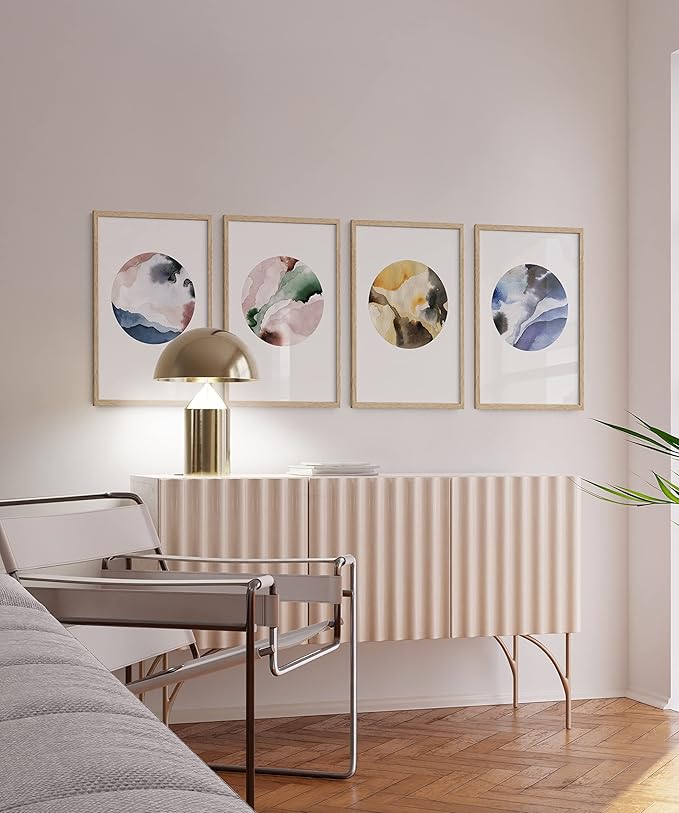 HAUS AND HUES Beige Oak Wood 20x30 Picture Frame - Modern Wood Wall Art Display - Lightweight 20x30 Frame for Art Prints, Photos, Posters - Ready-to-Hang Vertically & Horizontally (Set of 4)