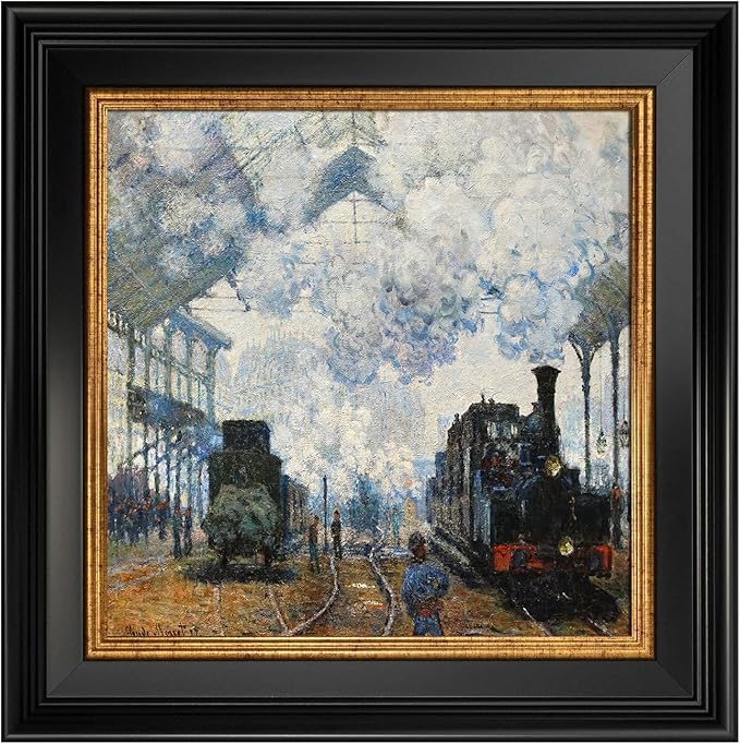 Vintage Plein Air Frame for 8x8 Handmade Paintings, 1.7" Wide Old-fashioned Art Frame for Horizontal Vertical Display, No Glass Cover & Back, Living Room Bedroom Entryway Decor (Black Gold)