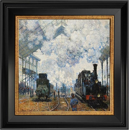 Vintage Plein Air Frame for 8x8 Handmade Paintings, 1.7" Wide Old-fashioned Art Frame for Horizontal Vertical Display, No Glass Cover & Back, Living Room Bedroom Entryway Decor (Black Gold)