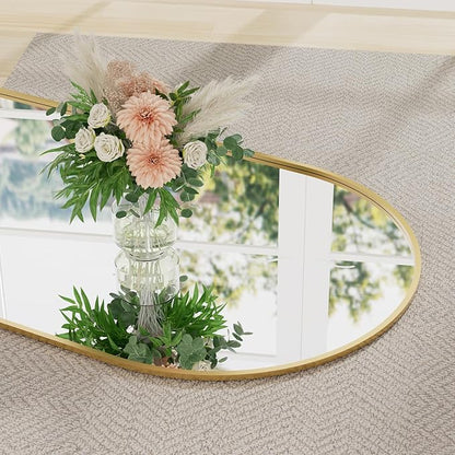 70''x26'' Full Length Mirror, Large Arched Floor Mirror with Stand, Oversized Wall Mirror, Full Body Mirrors Standing Leaning for Living Room, Bedroom (Gold)