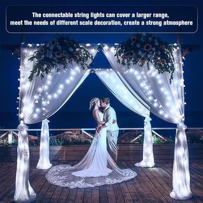 JMEXSUSS 100 LED White String Lights Indoor, Connectable Globe String Lights Plug in with Remote, 33 ft 8 Modes Christmas Fairy Light Outdoor for Bedroom Room Mirror Party Holiday Valentines Decor