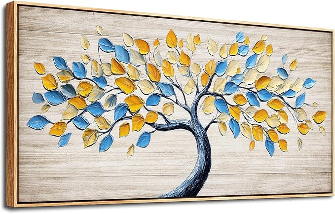Wapluam Large Canvas Wall Art For Living Room,Tree Of Life Wall Art,Abstract Canvas Painting Art Prints,Above Bed Wall Decor,Nature Modern Pictures Wall Decor For Bedroom Bathroom Dining Room Office